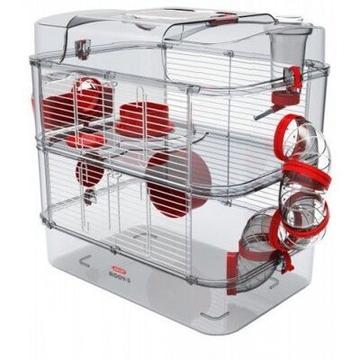 Jaula ZOLUX Rody3 duo - Hamster, Ratón y Gerbilo - 41x27x40.5cm - Rojo Jaula ZOLUX Rody3 duo - Hamster, Ratón y Gerbilo - 41x27x40.5cm - Rojo