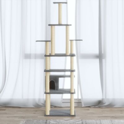 árbol para gatos vidaXL con postes de sisal - 183cm Torre de juego para gatos árbol para gatos vidaXL con postes de sisal - 183cm Torre de juego para gatos