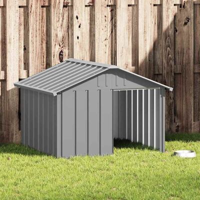 Casa para perros de vidaXL - Casa de acero galvanizado, gris - Casa para perros Casa para perros de vidaXL - Casa de acero galvanizado, gris - Casa para perros