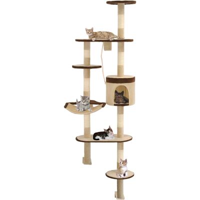 vidaXL Árbol para gatos con postes de sisal para montar en pared 194 cm vidaXL Árbol para gatos con postes de sisal para montar en pared 194 cm