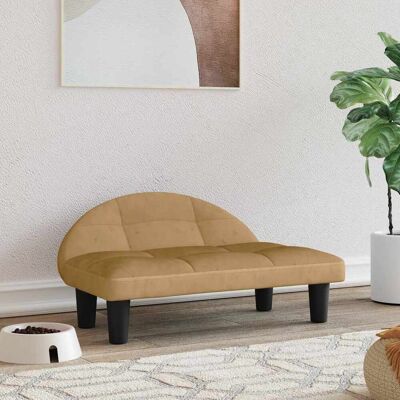 vidaXL Cama para perros Marrón 70x52x30 cm Terciopelo - Dog Bed vidaXL Cama para perros Marrón 70x52x30 cm Terciopelo - Dog Bed