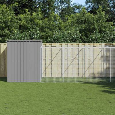 Casa para perros con corral vidaXL - Estructura de acero galvanizado, amplio espacio, fácil montaje Casa para perros con corral vidaXL - Estructura de acero galvanizado, amplio espacio, fácil montaje