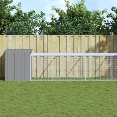 Gallinero vidaXL - Acero galvanizado - 110x1221x110 cm - Gallinero con área de correr Gallinero vidaXL - Acero galvanizado - 110x1221x110 cm - Gallinero con área de correr