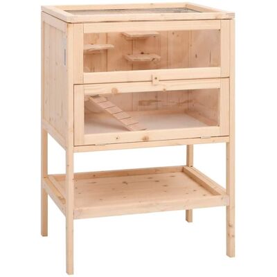 Jaula de hámster vidaXL - Jaula para animales pequeños - Madera de abeto maciza - 55x40x80 cm Jaula de hámster vidaXL - Jaula para animales pequeños - Madera de abeto maciza - 55x40x80 cm