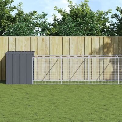 Caseta para perros vidaXL - Acero galvanizado, Antracita, 110x1221x110 cm Caseta para perros vidaXL - Acero galvanizado, Antracita, 110x1221x110 cm