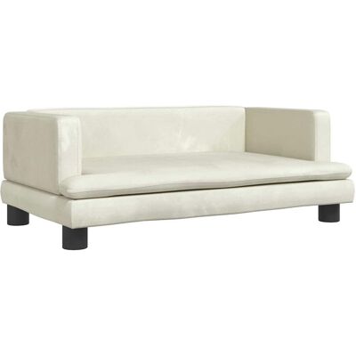 vidaXL Cama para perros Crema 80x45x30 cm Terciopelo - Cama para perros vidaXL Cama para perros Crema 80x45x30 cm Terciopelo - Cama para perros