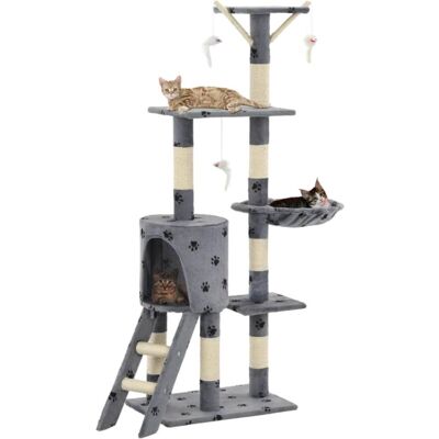 Helloshop26 - Árbol para gatos con nido, peluche y sisal, 138cm Helloshop26 - Árbol para gatos con nido, peluche y sisal, 138cm
