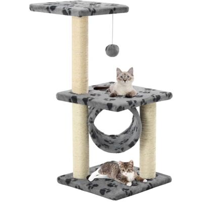 árbol para gatos vidaXL con postes de sisal 65 cm gris huellas - Árbol para gatos árbol para gatos vidaXL con postes de sisal 65 cm gris huellas - Árbol para gatos