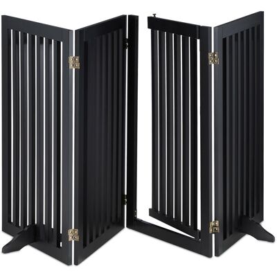 Relaxdays - Barrera Seguridad Perros, Valla Protectora, Puerta, 92x206cm, Plegable, Cerca Protección Mascotas, Negro Relaxdays - Barrera Seguridad Perros, Valla Protectora, Puerta, 92x206cm, Plegable, Cerca Protección Mascotas, Negro