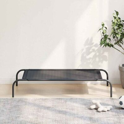 Cama De Perro Elevada Negra Textilene L Vidaxl Cama De Perro Elevada Negra Textilene L Vidaxl