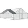 Pawhut - Gallinero para exterior grande 3x6x2 m jaula para 12-18 gallinas gallinero para gallinas de acero galvanizado con cubierta de pe y cerradura