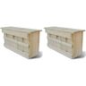 Casas para gorriones 2 unidades madera 44x15,5x21,5 cm - Hommoo