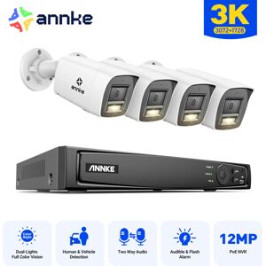 Annke - Kits De Videovigilancia Exterior 8ch Nvr 4 × Cámaras Smart Doble Luz Visión Nocturna,audio Bidireccional,detección Movimiento,app/pc Remota Annke - Kits De Videovigilancia Exterior 8ch Nvr 4 × Cámaras Smart Doble Luz Visión Nocturna,audio Bidireccional,detección Movimiento,app/pc Remota