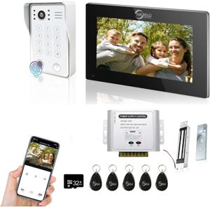 GOTRAYS - 7-inch Pantalla táctil - 5 métodos de desbloqueo - 1080P - Video portero GOTRAYS - 7-inch Pantalla táctil - 5 métodos de desbloqueo - 1080P - Video portero