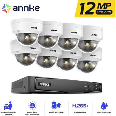 12mp Kit De Videovigilancia Visión Nocturna Smart Luz Dual Inteligente 8 ×cámaras Monitoreo Remoto Exterior - Annke 12mp Kit De Videovigilancia Visión Nocturna Smart Luz Dual Inteligente 8 ×cámaras Monitoreo Remoto Exterior - Annke