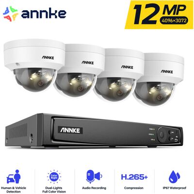 Annke 12mp Kit De Videovigilancia Visión Nocturna Smart Luz Dual Inteligente 4 ×cámaras Monitoreo Remoto Exterior Annke 12mp Kit De Videovigilancia Visión Nocturna Smart Luz Dual Inteligente 4 ×cámaras Monitoreo Remoto Exterior