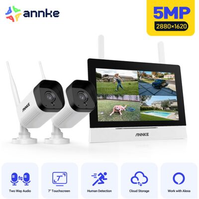 Kit de vigilancia inalámbrico ANNKE de 7' con 2 cámaras 5MP Kit de vigilancia inalámbrico ANNKE de 7' con 2 cámaras 5MP