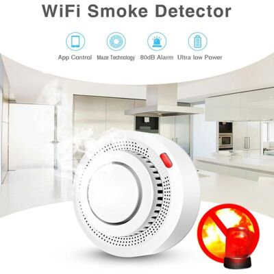 OEM Detector De Humo Y Alarma Contra Incendios Inteligente: Detector De Humo Wi-fi Con Notificaciones De La Aplicación, Detector De Humo Inalámbrico Con Sensor Fotoeléctrico Para El Hogar, Control Remoto OEM Detector De Humo Y Alarma Contra Incendios Inteligente: Detector De Humo Wi-fi Con Notificaciones De La Aplicación, Detector De Humo Inalámbrico Con Sensor Fotoeléctrico Para El Hogar, Control Remoto