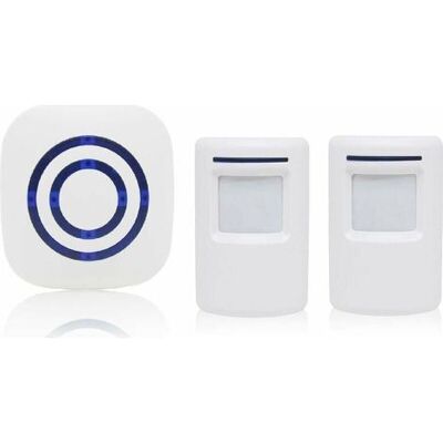 LARGEIGHT Sistema De Timbre/alarma De Entrada Inalámbrico Con Detector De Movimiento/acceso, 38 Tonos De Llamada, Alcance De Hasta 100 M, Blanco. LARGEIGHT Sistema De Timbre/alarma De Entrada Inalámbrico Con Detector De Movimiento/acceso, 38 Tonos De Llamada, Alcance De Hasta 100 M, Blanco.