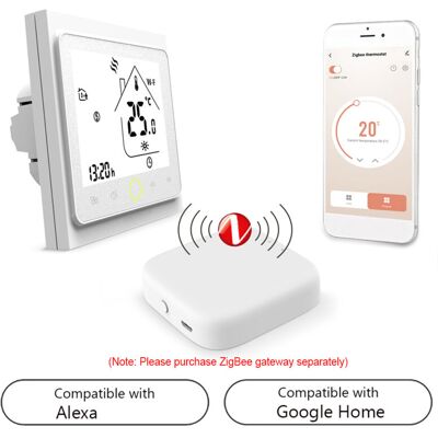 OEM Termostato Inteligente Tuya Zigbee 3.0, Controlador De Temperatura Programable Semanalmente De 5 A, Control Por Voz A Través De La Aplicación, Compatible Con Alexa/home, Para Calefacción Por Suelo Rad OEM Termostato Inteligente Tuya Zigbee 3.0, Controlador De Temperatura Programable Semanalmente De 5 A, Control Por Voz A Través De La Aplicación, Compatible Con Alexa/home, Para Calefacción Por Suelo Rad
