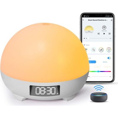 OEM Luz Nocturna Inteligente Con 16 Millones De Colores Y Ruido Blanco, Control Por Voz De Google, Detección De Llanto, Ayuda Para Dormir - Crezuo OEM Luz Nocturna Inteligente Con 16 Millones De Colores Y Ruido Blanco, Control Por Voz De Google, Detección De Llanto, Ayuda Para Dormir - Crezuo