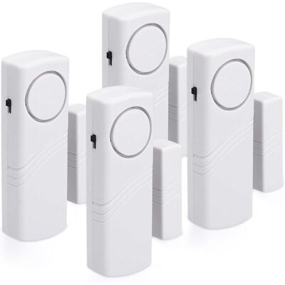 LIIYIELA Alarma Para Puertas Y Ventanas - Juego De 4 Alarmas Inalámbricas Antirrobo - Seguridad Para El Hogar Contra Robos - Funcionamiento Magnético - 100 Db LIIYIELA Alarma Para Puertas Y Ventanas - Juego De 4 Alarmas Inalámbricas Antirrobo - Seguridad Para El Hogar Contra Robos - Funcionamiento Magnético - 100 Db