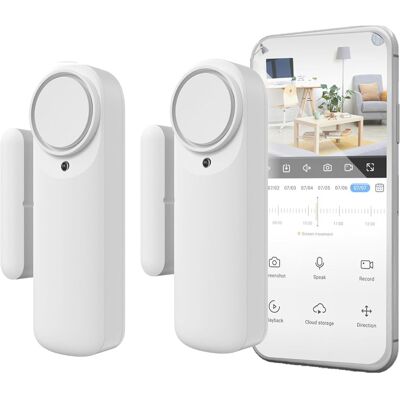 OEM Alarma Inteligente Wifi Para Puerta, Sensor Magnético, Inalámbrica Con Aplicación Móvil, Notificaciones En Tiempo Real, Botón Manual, Sirena De 100 Db (paquete De 2) OEM Alarma Inteligente Wifi Para Puerta, Sensor Magnético, Inalámbrica Con Aplicación Móvil, Notificaciones En Tiempo Real, Botón Manual, Sirena De 100 Db (paquete De 2)