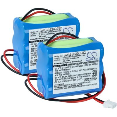 Vhbw 2x Batería Compatible Con Visonic Powermax 0-9913-w Control Panel 0-9912-h Control Panel Sistema De Alarma (2000 Mah, 7,2 V, Nimh) Vhbw 2x Batería Compatible Con Visonic Powermax 0-9913-w Control Panel 0-9912-h Control Panel Sistema De Alarma (2000 Mah, 7,2 V, Nimh)