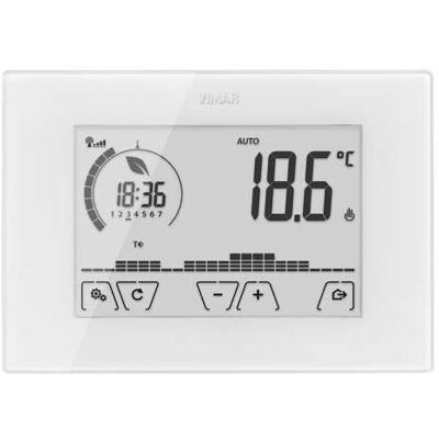 VIMAR 02911 Termostato Inteligente Touch Wifi Para Pared Blanco VIMAR 02911 Termostato Inteligente Touch Wifi Para Pared Blanco