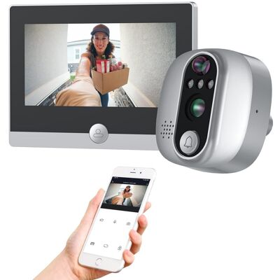 OEM Cámara Espía Wifi Para Mirilla Con Pantalla A Color De 4,3 Pulgadas, Mirilla Digital Con Gran Angular De 158° Y Sensor Pir, Batería De 5000 Mah, Wifi De 2,4 Ghz, Videollamada Bidireccional Y Visualiza OEM Cámara Espía Wifi Para Mirilla Con Pantalla A Color De 4,3 Pulgadas, Mirilla Digital Con Gran Angular De 158° Y Sensor Pir, Batería De 5000 Mah, Wifi De 2,4 Ghz, Videollamada Bidireccional Y Visualiza