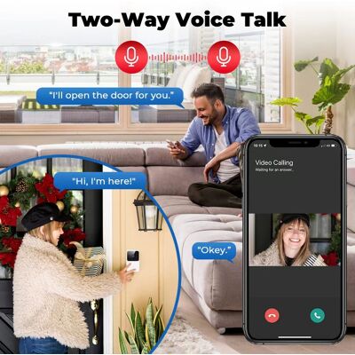 OEM Videoportero, Timbre Inalámbrico Wifi, Intercomunicador Inteligente De Alta Definición Para El Hogar, Color Negro. OEM Videoportero, Timbre Inalámbrico Wifi, Intercomunicador Inteligente De Alta Definición Para El Hogar, Color Negro.