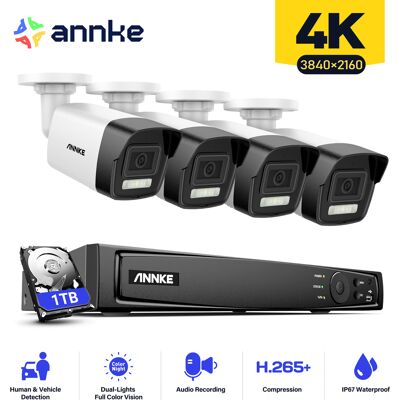 Kit De Vidéosurveillance 4×8mp Cámaras Smart Doble Luz Alertas Movimiento Acceso Remoto Seguridad Vigilancia Cámaras Sistema 1tb - Annke Kit De Vidéosurveillance 4×8mp Cámaras Smart Doble Luz Alertas Movimiento Acceso Remoto Seguridad Vigilancia Cámaras Sistema 1tb - Annke
