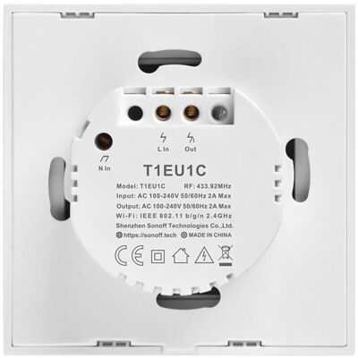 Interruptor Mural Inteligente Sonoff T1eu2c-tx Control Wifi 2 Canales Interruptor Mural Inteligente Sonoff T1eu2c-tx Control Wifi 2 Canales