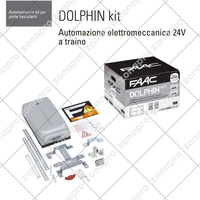Faac - dolphin kit 10566544 Automatización para puerta de garaje basculante con motor seccional