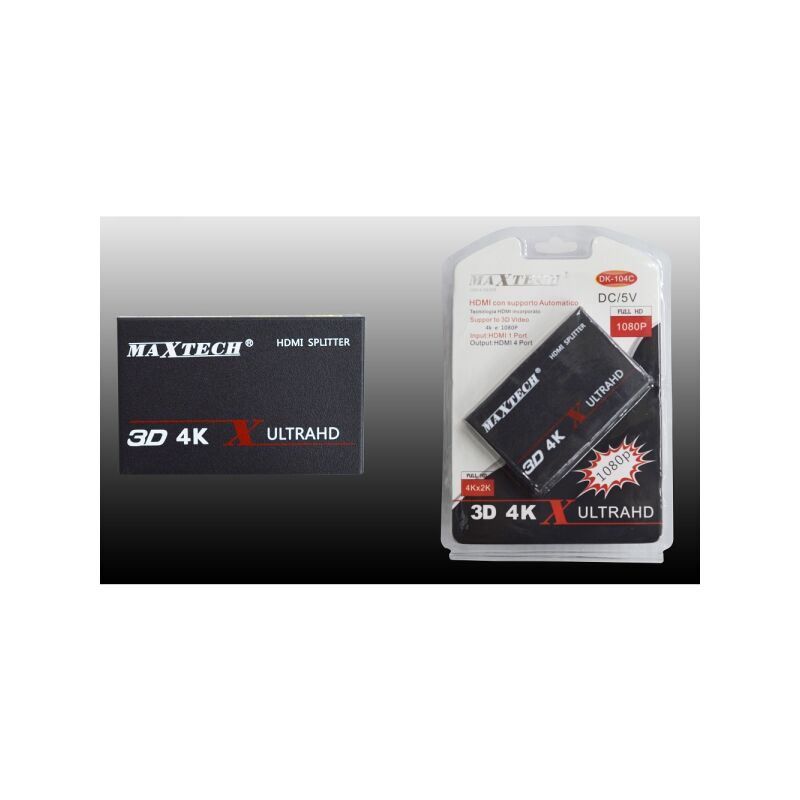 TRADE SHOP TRAESIO Splitter splitter 4 puertos hdmi full hd 1080P para tv PS3 xbox 3D 4K maxtech DK-104C
