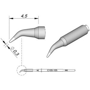 Jbc Tools C115105 Punta De Soldar Redonda Curva 0,3 Mm Jbc Tools C115105 Punta De Soldar Redonda Curva 0,3 Mm