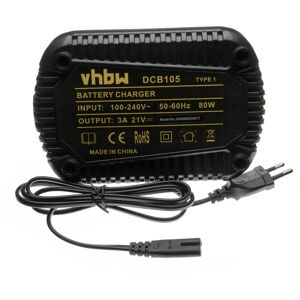VHBW Cargador rápido reemplaza DeWalt DCB102, DCB105, DCB112, DCB120 para herramientas, baterías de Li-Ion - Vhbw