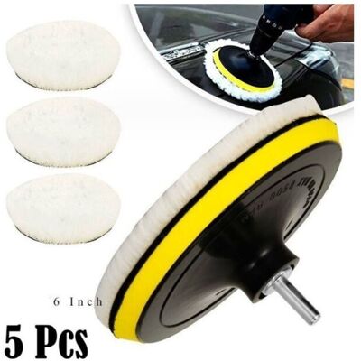 TRIMEC 5 Almohadillas De Pulido De Lana De 150 Mm, Discos De Pulido, Esponjas De Pulido, Kit De Pulido Para Coche Con Broca M14 Para Pulir, Esmerilar Y Encerar. TRIMEC 5 Almohadillas De Pulido De Lana De 150 Mm, Discos De Pulido, Esponjas De Pulido, Kit De Pulido Para Coche Con Broca M14 Para Pulir, Esmerilar Y Encerar.