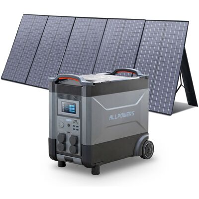 Allpowers Estación De Energía Portátil R4000 Con Panel Solar Portátil 400w, Batería Lfp De 3456wh, 4 Tomas Ca 4000w (6000w Pico), Carga Rápida De 1.2h, Generador Solar Para Acampar, Cortes, Ups Backup Allpowers Estación De Energía Portátil R4000 Con Panel Solar Portátil 400w, Batería Lfp De 3456wh, 4 Tomas Ca 4000w (6000w Pico), Carga Rápida De 1.2h, Generador Solar Para Acampar, Cortes, Ups Backup