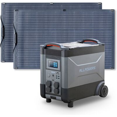 Allpowers Generador Solar R4000 Con Con 2 Paneles Solares De 100w, 3456wh Batería Lfp, 4 Salidas Ca 4000w (6000w Pico), Carga Rápida De 1.2h, Estación De Energía Portátil Para Viajes, Camping, Cortes Allpowers Generador Solar R4000 Con Con 2 Paneles Solares De 100w, 3456wh Batería Lfp, 4 Salidas Ca 4000w (6000w Pico), Carga Rápida De 1.2h, Estación De Energía Portátil Para Viajes, Camping, Cortes