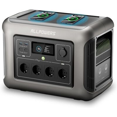 Allpowers - R1500 Estación De Energía Solar, 1152wh Batería Lifepo4 Con 4 Tomas De Ca De 1800w (3000w Pico), 0-80% En 40 Min, Generador Solar Portátil Para Emergencias, Camping, Viajes, Jardín, Cortes Allpowers - R1500 Estación De Energía Solar, 1152wh Batería Lifepo4 Con 4 Tomas De Ca De 1800w (3000w Pico), 0-80% En 40 Min, Generador Solar Portátil Para Emergencias, Camping, Viajes, Jardín, Cortes