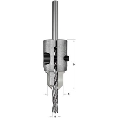 CMT 521.001.11 Porta - Fresa Réglable Hw Z2 Para 3 À 7 Embouts Rh CMT 521.001.11 Porta - Fresa Réglable Hw Z2 Para 3 À 7 Embouts Rh
