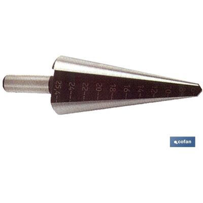 Cofan Modelo 6-25,4 Broca Escalonada HSS - Accesorios de Perforación Cofan Modelo 6-25,4 Broca Escalonada HSS - Accesorios de Perforación
