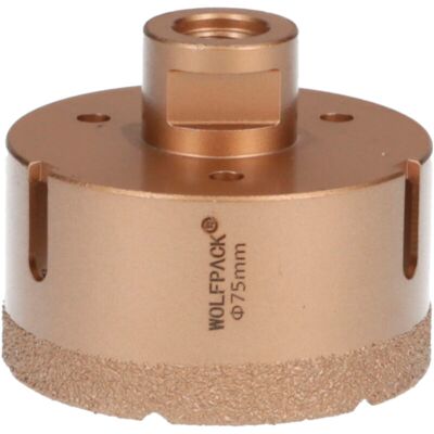 WOLFPACK Corona Diamante Para Amoladora Ø 75 Mm. Conexión Rosca M14. Corte Seco WOLFPACK Corona Diamante Para Amoladora Ø 75 Mm. Conexión Rosca M14. Corte Seco
