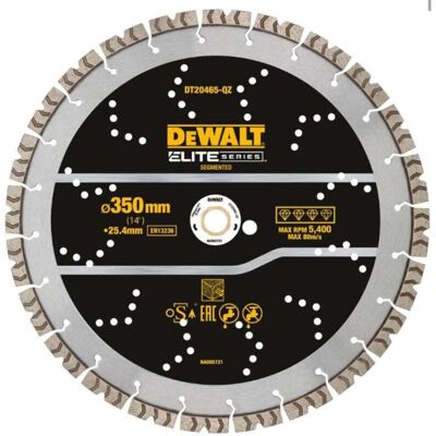 Rueda de diamante para concreto armado DeWalt Serie Elite - 350mm Rueda de diamante para concreto armado DeWalt Serie Elite - 350mm