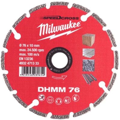 Disco de diamante Milwaukee Modelo 4932471333 - 76mm Versátil Disco de diamante Milwaukee Modelo 4932471333 - 76mm Versátil