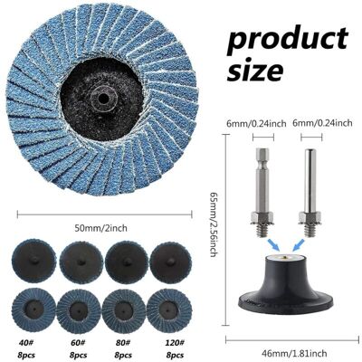 OEM Disco De Láminas De 35 Piezas De 2 Pulgadas/50 Mm Para Amoladora Angular Y Soporte De Disco De Lijado De Grano 40/60/80/120, Discos De Pulido, Discos De Lijado, Disco De Láminas Cónico OEM Disco De Láminas De 35 Piezas De 2 Pulgadas/50 Mm Para Amoladora Angular Y Soporte De Disco De Lijado De Grano 40/60/80/120, Discos De Pulido, Discos De Lijado, Disco De Láminas Cónico