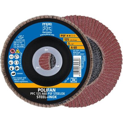 Pferd Disco De Láminas Polifan A Psf Steelox Ø 125 Mm Grano A-60 Cónico - 67746125 Pferd Disco De Láminas Polifan A Psf Steelox Ø 125 Mm Grano A-60 Cónico - 67746125