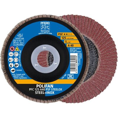 Pferd Disco De Láminas Polifan A Psf Steelox Ø 125 Mm Grano A-40 Cónico - 67744125 Pferd Disco De Láminas Polifan A Psf Steelox Ø 125 Mm Grano A-40 Cónico - 67744125