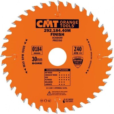 CMT 292.184.40m Sierra Circular 184x30x2.6 Z=40 Atb 15° CMT 292.184.40m Sierra Circular 184x30x2.6 Z=40 Atb 15°